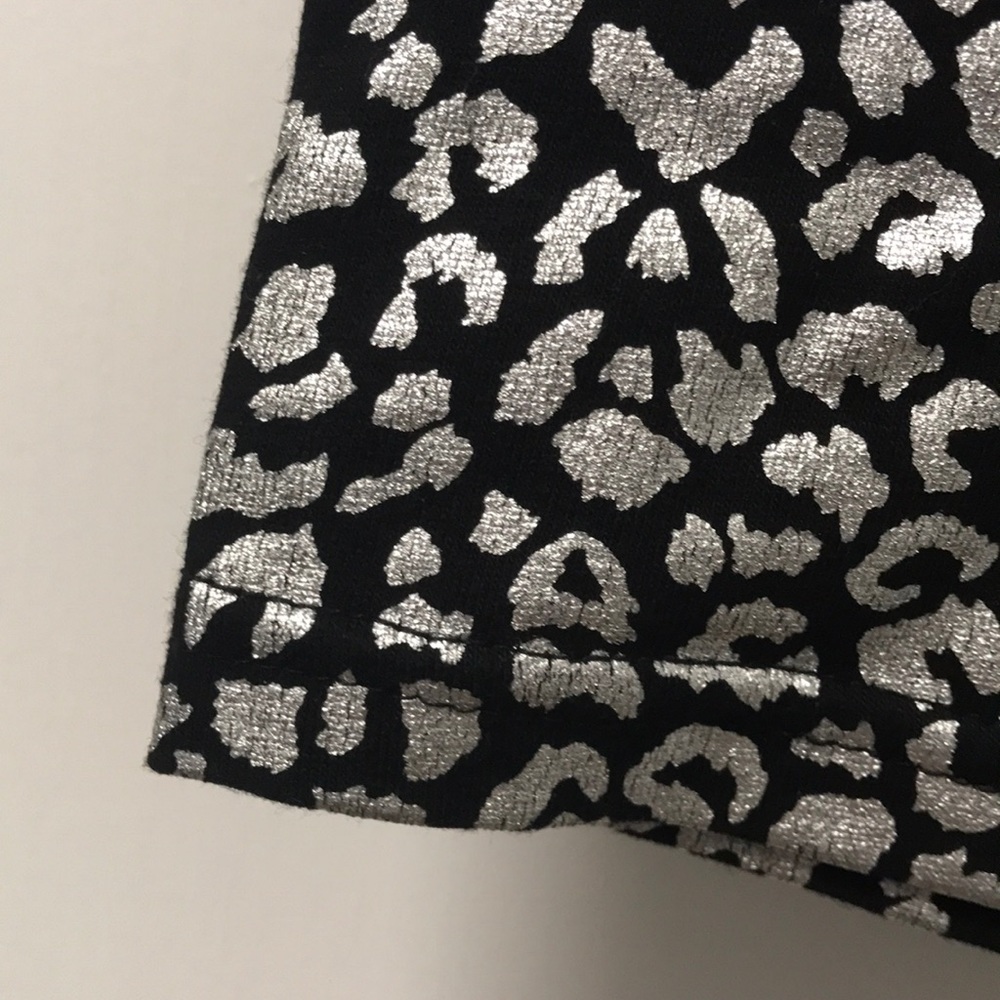 Flirty metallic leopard print mini skirt